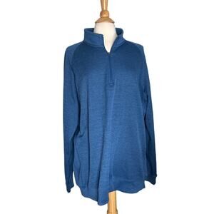 Under Armour Blue Quarter Zip Loose Coldgear Pullover Sweater Basic Gorpcore